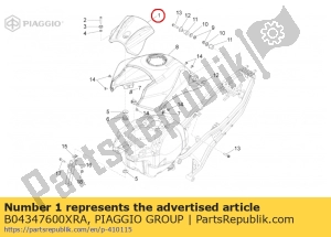 aprilia B04347600XRA brandstof tank deksel. rood - Onderkant