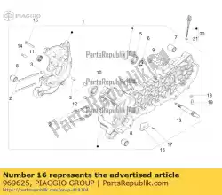 Aquí puede pedir cabeza de aceite de Piaggio Group , con el número de pieza 969625: