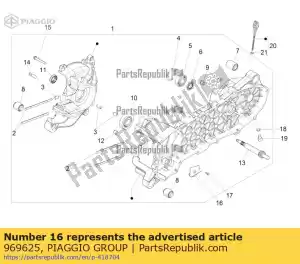 Piaggio Group 969625 cabeza de aceite - Lado inferior