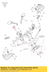 Aqui você pode pedir o espelho assy rh em Triumph , com o número da peça T2060502: