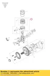 Ici, vous pouvez commander le ensemble piston, 79 mm, coulé auprès de Triumph , avec le numéro de pièce T1120188: