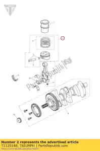 triumph T1120188 ensemble piston, 79 mm, coulé - La partie au fond