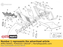 Aprilia AP8156065, Vorderer kotflügel. grau, OEM: Aprilia AP8156065