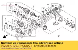 Ici, vous pouvez commander le joint anti-poussière, 18x23x4 (arai) auprès de Honda , avec le numéro de pièce 91208PG1003: