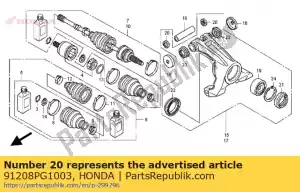 honda 91208PG1003 joint anti-poussière, 18x23x4 (arai) - La partie au fond