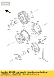 Qui puoi ordinare alloggiamento-comp-frizione da Kawasaki , con numero parte 130951304: