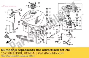 Honda 16730MATD00 pomponderdeel, brandstof - Onderkant