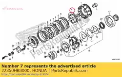 plaat, koppelingsdruk van Honda, met onderdeel nummer 22350HB3000, bestel je hier online: