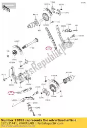 Aquí puede pedir cadena-guía, tensor kvf650-a de Kawasaki , con el número de pieza 120531441: