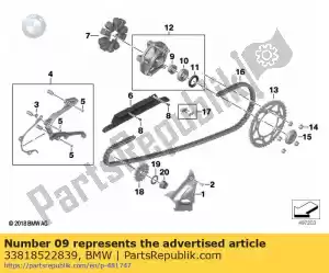 bmw 33818522839 calços espaçadores, interno - Lado inferior