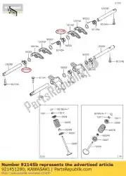 Here you can order the spring,rocker shaft,e from Kawasaki, with part number 921451280: