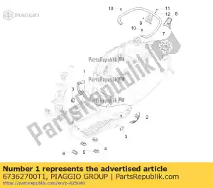 Piaggio Group 67362700T1 zacisk spojlera po prawej stronie - Dół