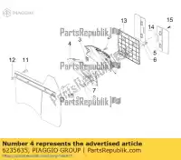 6235635, Piaggio Group, Supporto di protezione posteriore vespa gt gts gts super gtv rp8m45410 vespa gts vespa gts super zapm45100 zapm45200, zapm45202 zapm45201 zapm45300, zapm45301 zapm459l 125 150 250 300 2005 2006 2007 2008 2009 2010 2011 2012 2013 2014 2016 2017, Nuovo