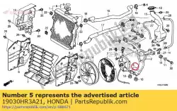 Aqui você pode pedir o ventilador assy motor em Honda , com o número da peça 19030HR3A21: