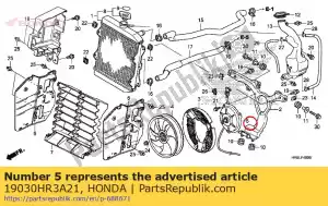 honda 19030HR3A21 ventilador assy motor - Lado inferior