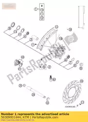 Here you can order the frontwheel 1,6x21' did exc 02 from KTM, with part number 50309001444: