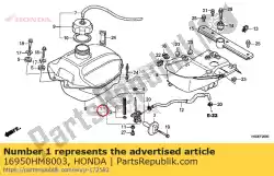 Ici, vous pouvez commander le coq assy., carburant auprès de Honda , avec le numéro de pièce 16950HM8003: