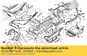 honda 64307MFT640 capa, fr. ar - Lado inferior