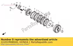 Ici, vous pouvez commander le disque, friction d'embrayage auprès de Honda , avec le numéro de pièce 22201MR8000: