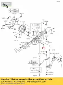 Kawasaki 224AA0445 parafuso-pan-wp-cros - Lado inferior