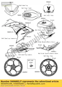 kawasaki 560694184 pattern,cowling,rr,lh ex300bef - Bottom side