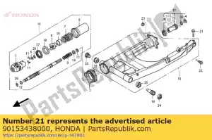 Honda 90153438000 boulon, ensemble de poignées de direction - La partie au fond