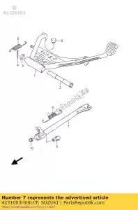 Suzuki 4231003H00LCP stand comp,prop - Bottom side