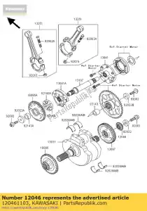 kawasaki 120461103 sprocket,water pump vn1500-a2 - Bottom side