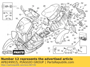 aprilia AP8249915 voorruit. o. zwart - Onderkant