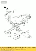 180901439, Kawasaki, Cuerpo-comp-silenciador, rh kawasaki zzr zz r 600, Nuevo