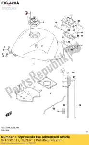 suzuki 0910605017 bolt,l:20 - Bottom side