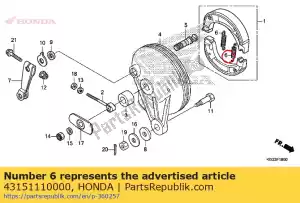 honda 43151110000 veer, remschoen - Onderkant