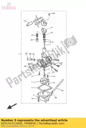 Here you can order the jet, main (# 70) from Yamaha, with part number 620142311400: