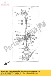 yamaha 620142311400 jet, main (# 70) - Bottom side