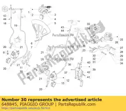 Here you can order the pin connection bracket from Piaggio Group, with part number 648845: