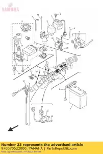 yamaha 976070522000 parafuso, cabeça de panela com arruela - Lado inferior