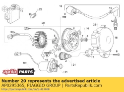 Aprilia AP0295365, Unité d'allumage cpl., OEM: Aprilia AP0295365