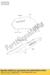 Kawasaki 560141382 embleem, brandstoftank, rechts, k - Onderkant