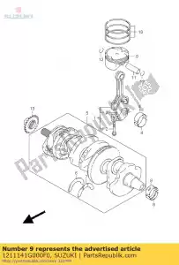 Suzuki 1211141G000F0 zuiger - Onderkant