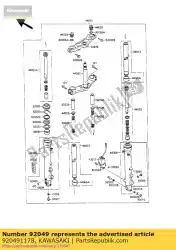 Qui puoi ordinare olio di tenuta, forcella z1100-r1 da Kawasaki , con numero parte 920491178: