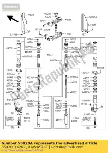 Kawasaki 550200142RZ garde, fourchette, rh, blanc - La partie au fond