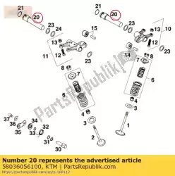 Here you can order the rocker arm shaft l=96mm from KTM, with part number 58036056100: