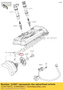 kawasaki 210070053 rotor, pulsante er650a6s - Lado inferior