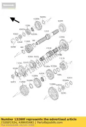 Qui puoi ordinare marcia, ingresso 3a e 4a, 23 zr1200-a da Kawasaki , con numero parte 132601924: