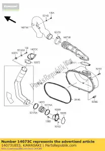 kawasaki 140731853 conducto, tubo superior ksv700-a1 - Lado inferior