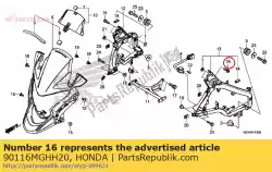 Aqui você pode pedir o parafuso, soquete de flange, 6x20 em Honda , com o número da peça 90116MGHH20: