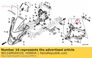 honda 90116MGHH20 parafuso, soquete de flange, 6x20 - Lado inferior