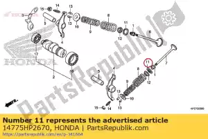 honda 14775HP2670 siège, ressort de soupape extérieur - La partie au fond