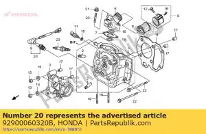 Honda 92900060320B bolt, stud, 6x32 - Bottom side