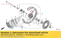 Here you can order the no description available from Honda, with part number 06440K28910: